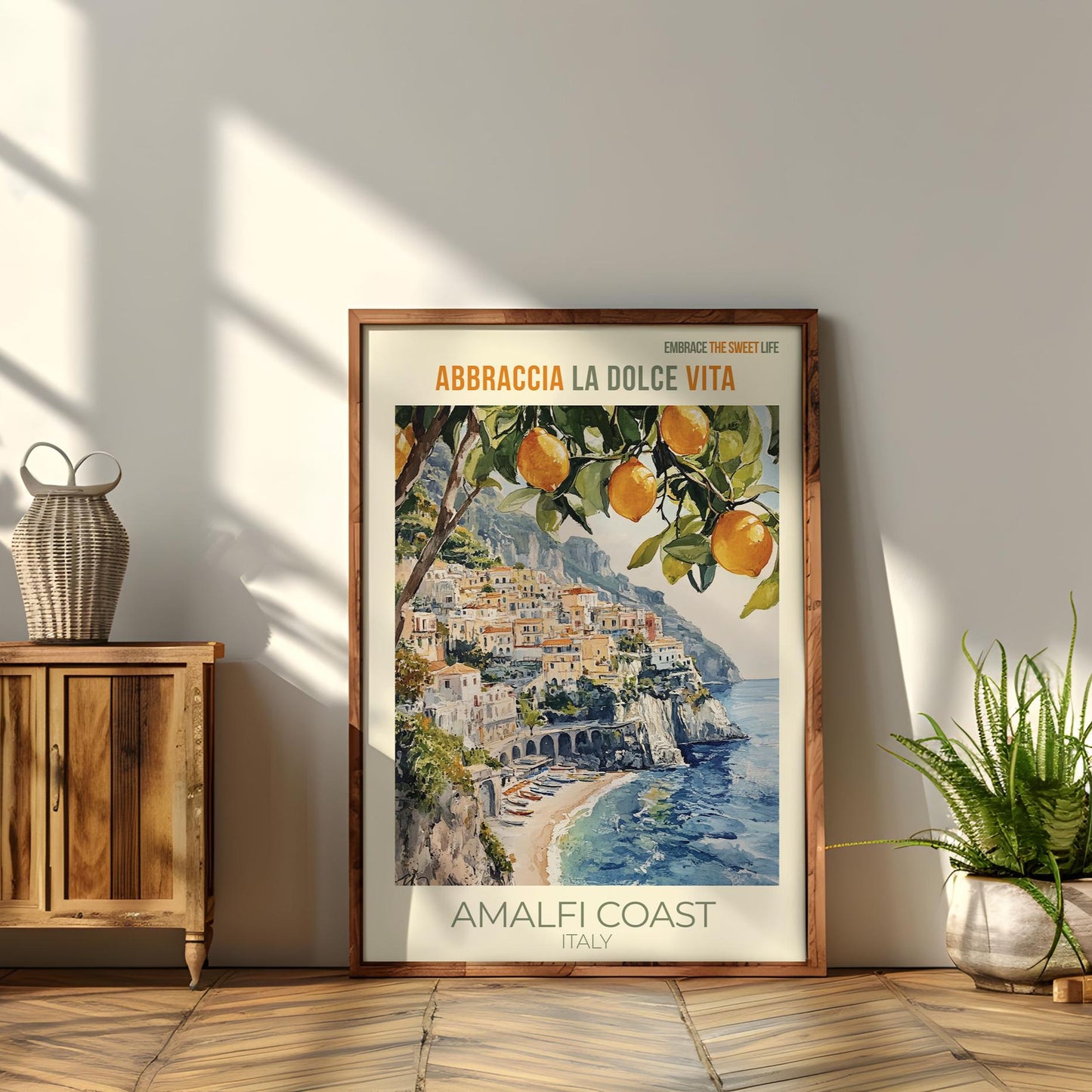 Vintage Amalfi Coast Art Print – Mediterranean Home Decor & Italian Travel Poster