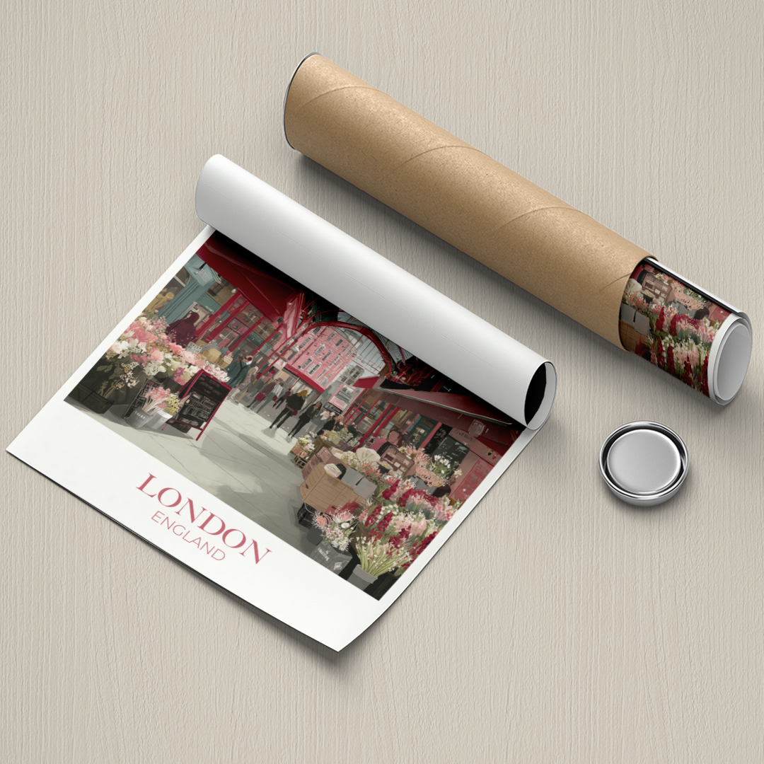 Custom London Print – Borough Market Wall Art Poster, Personalized Gift for Travel Lovers