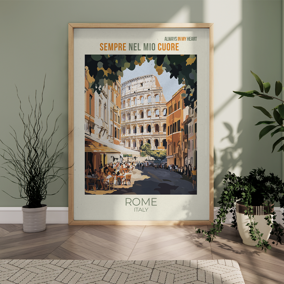 Vintage Rome Art Print – Mediterranean Home Decor & Italian Travel Poster