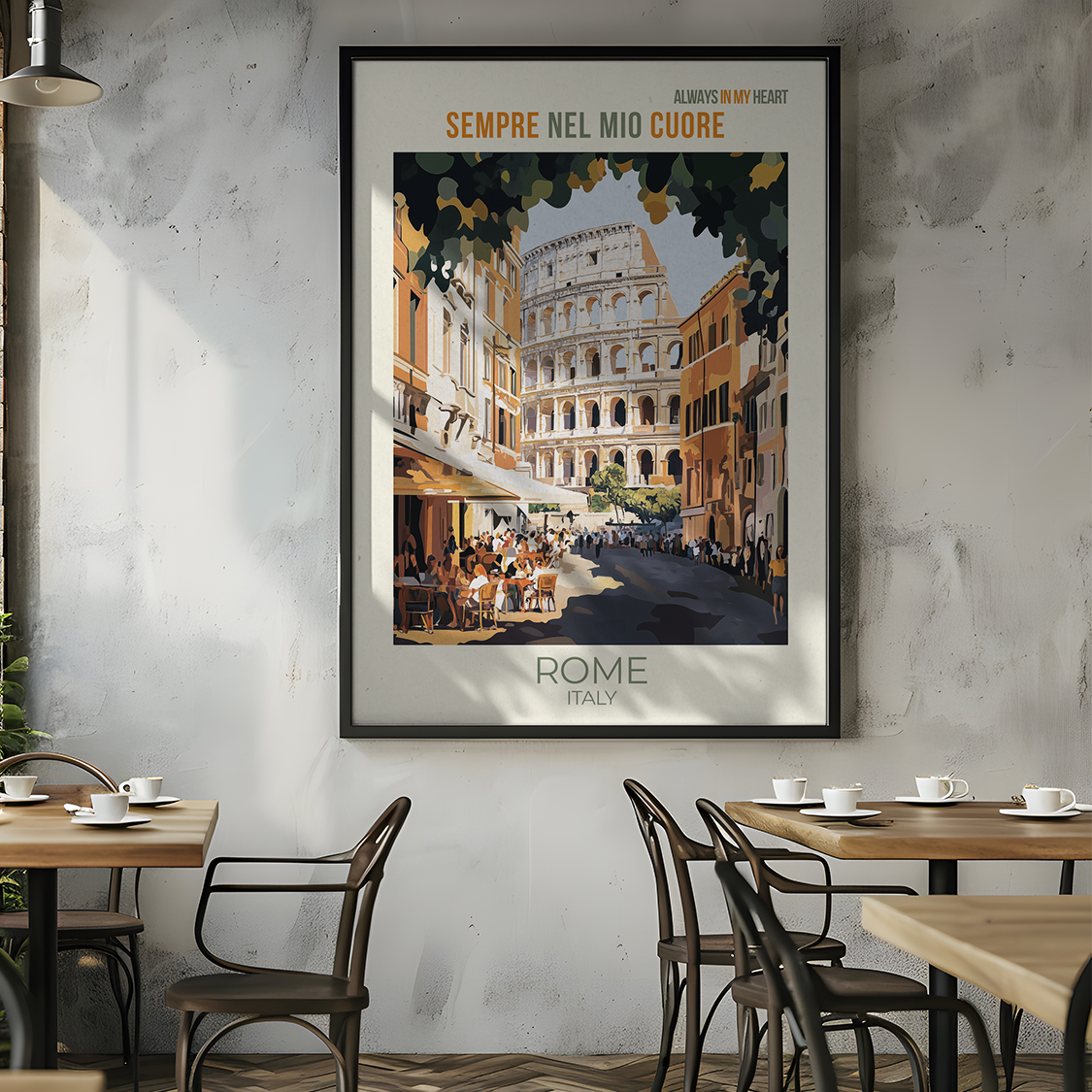 Vintage Rome Art Print – Mediterranean Home Decor & Italian Travel Poster