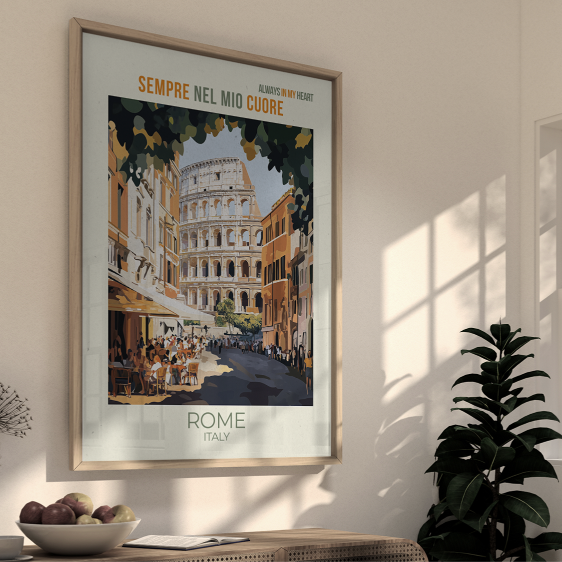 Vintage Rome Art Print – Mediterranean Home Decor & Italian Travel Poster