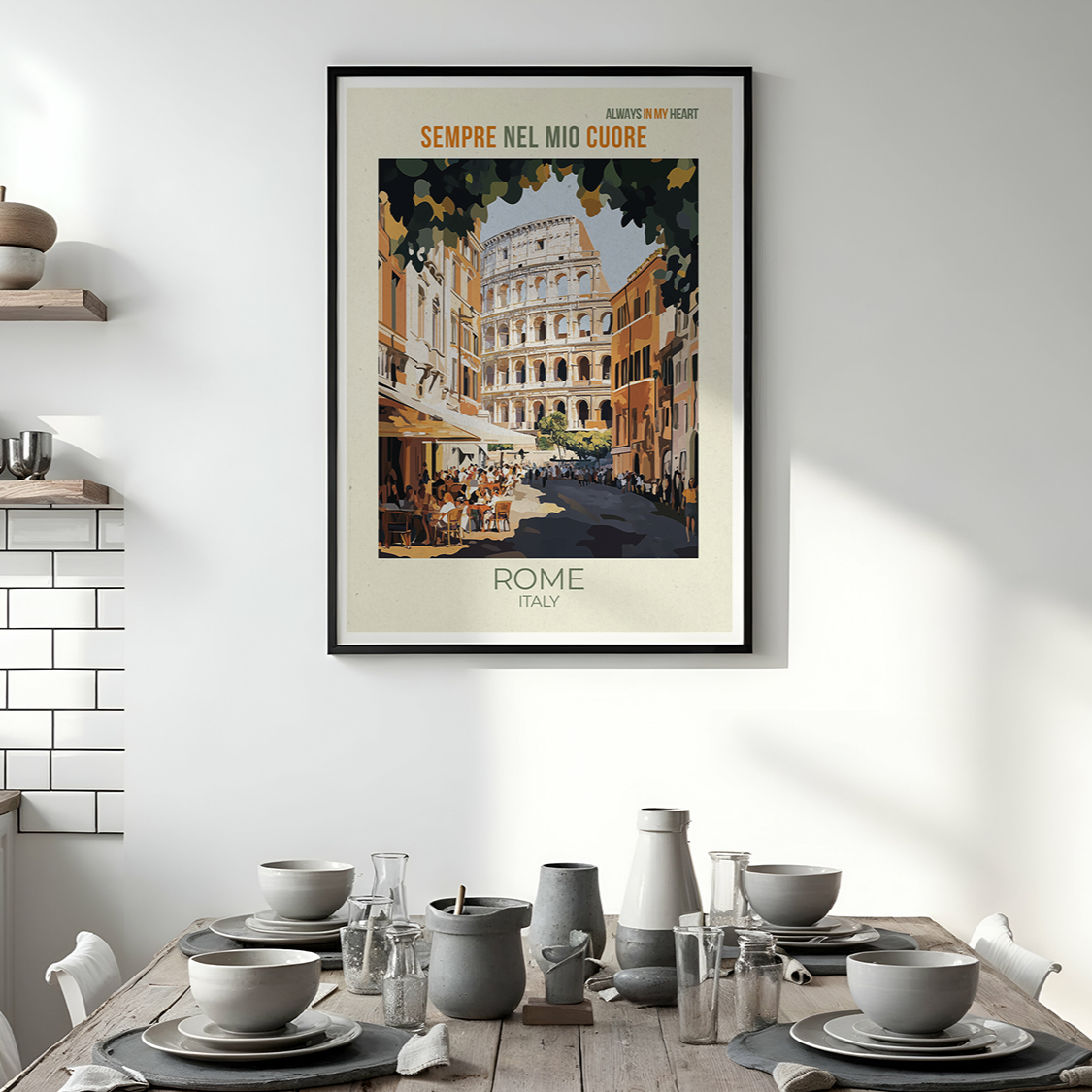 Vintage Rome Art Print – Mediterranean Home Decor & Italian Travel Poster