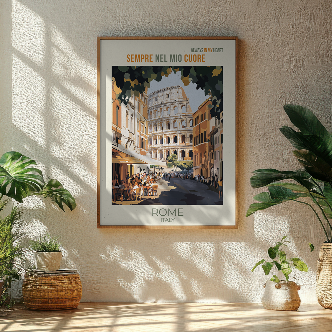 Vintage Rome Art Print – Mediterranean Home Decor & Italian Travel Poster