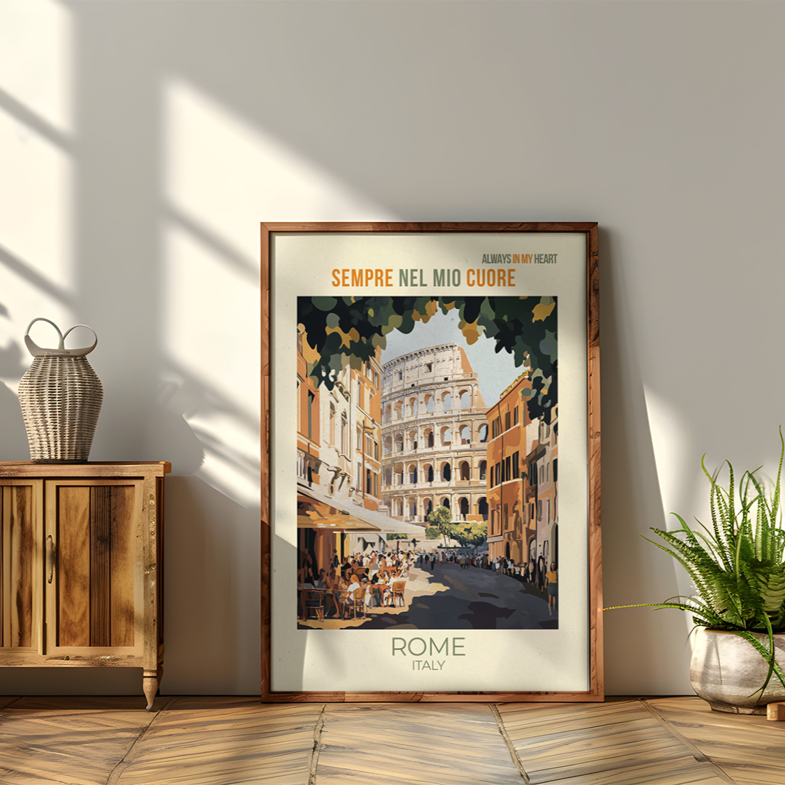 Vintage Rome Art Print – Mediterranean Home Decor & Italian Travel Poster