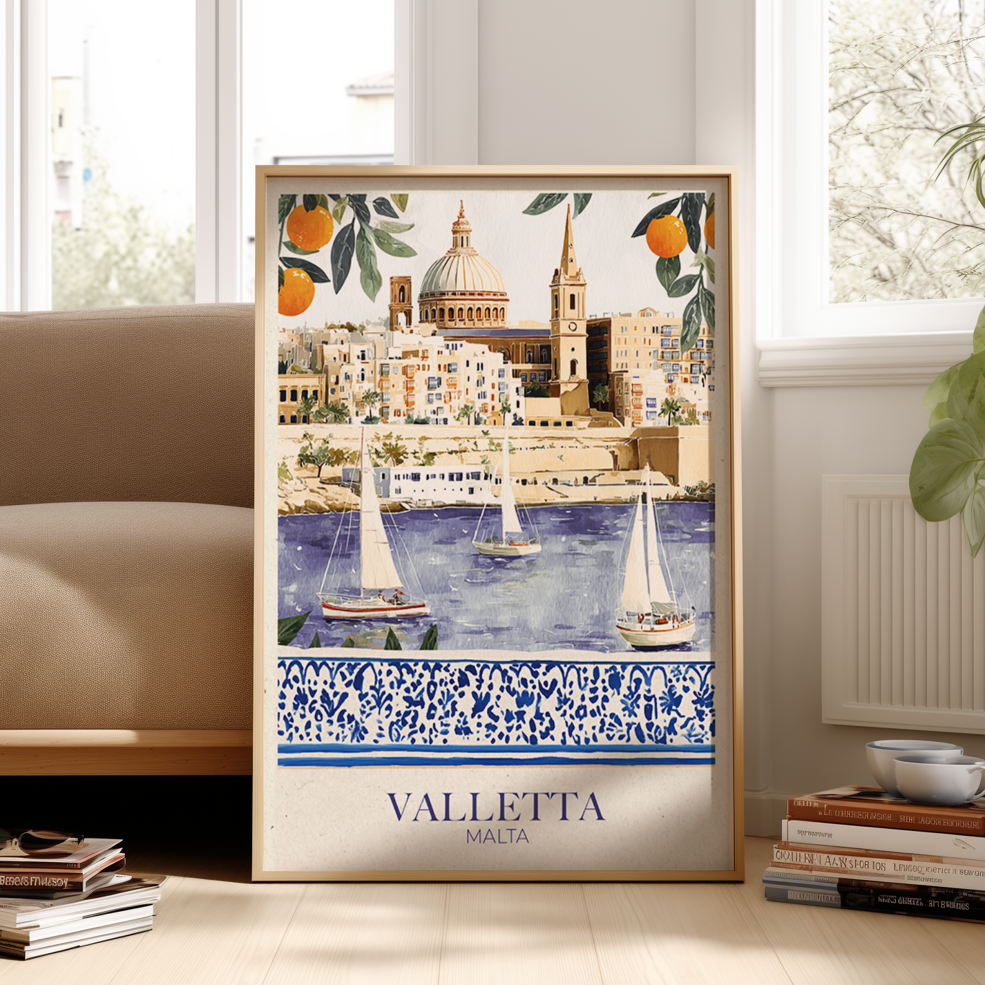 Vintage Valletta Art Print – Maltese Home Decor & Malta Travel Poster