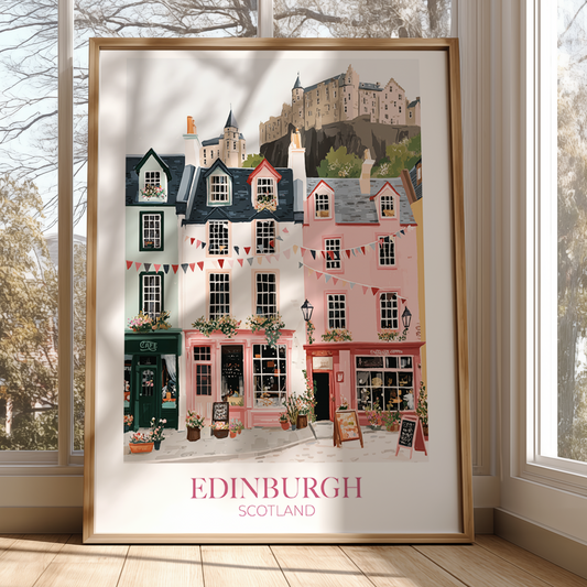 Edinburgh City Wall Art Print – Travel-Inspired Design