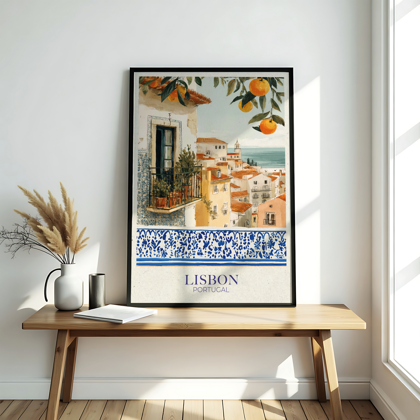 Vintage Lisbon Art Print – Portugal Travel Poster & Timeless Home Decor