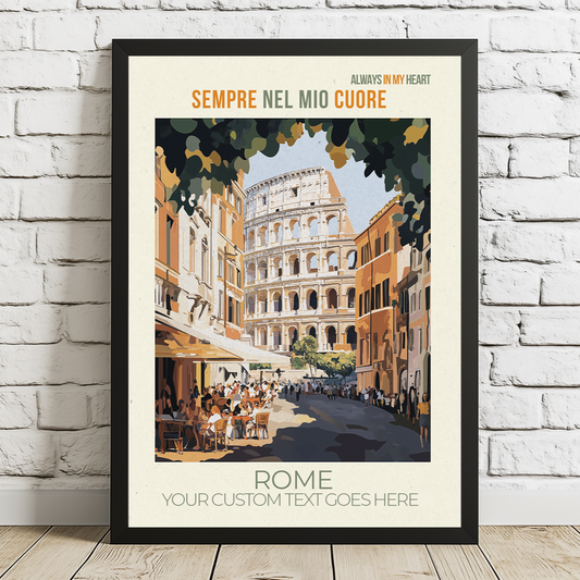 Vintage Rome Art Print – Mediterranean Home Decor & Italian Travel Poster
