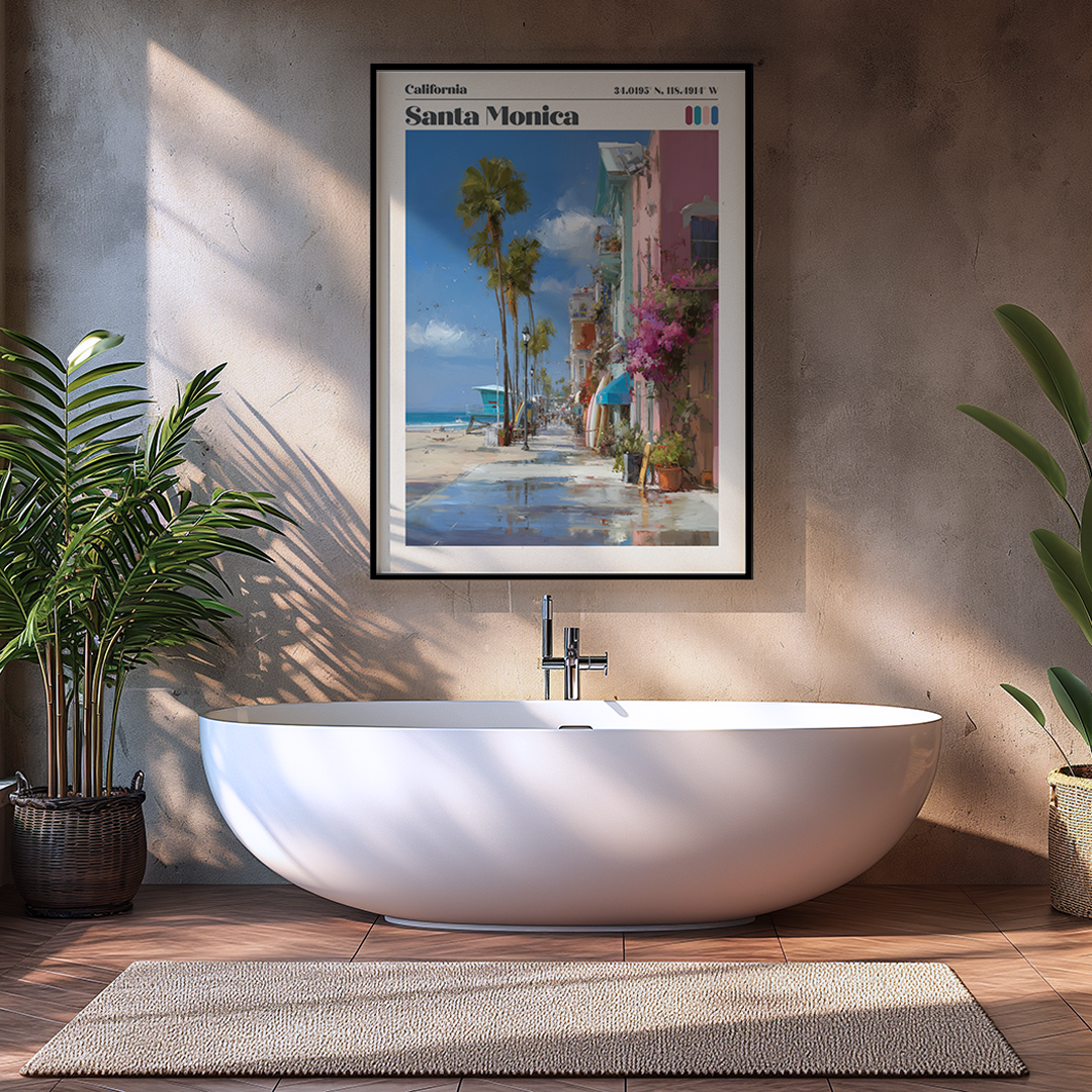 Santa Monica – Pastel Coastal Travel Print