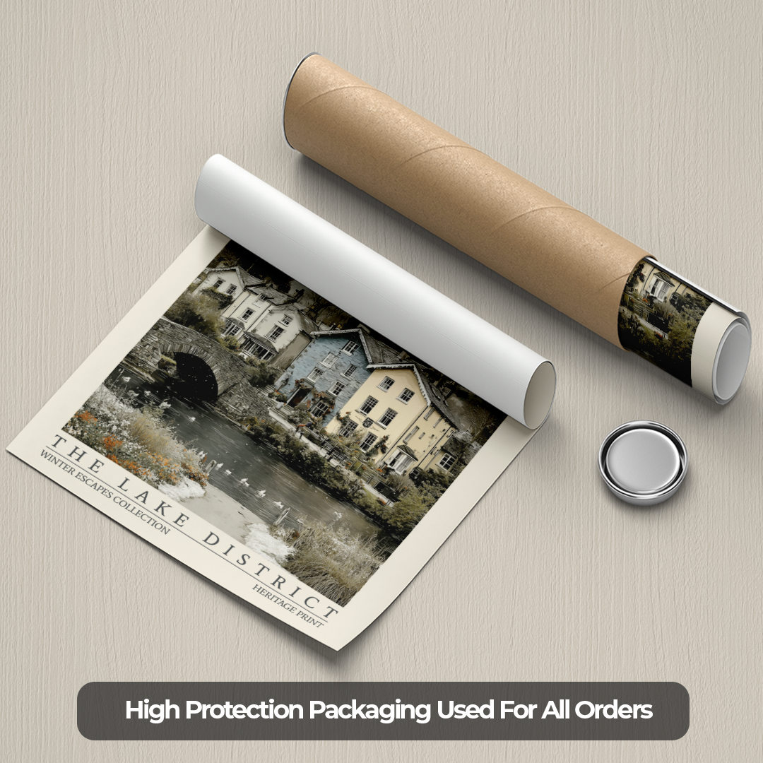 Roll of paper with printed design and packaging materials on a textured surface